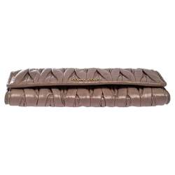 Miu Miu Old Rose Matelassé Leather Continental Wallet