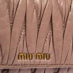Miu Miu Old Rose Matelassé Leather Continental Wallet