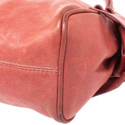Miu Miu Peach Vitello Lux Leather Pochette Bag