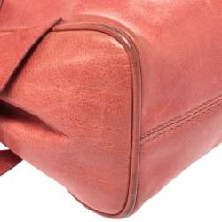 Miu Miu Peach Vitello Lux Leather Pochette Bag
