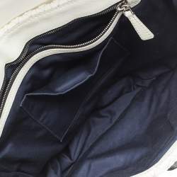 Miu Miu White Matelassé Leather Turn Lock Tote
