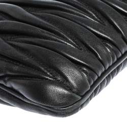Pre Owned Miu Miu Black Matelasse Leather Clutch Bag