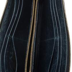 Miu Miu Deep Green Matelassé Leather Continental Zip Wallet