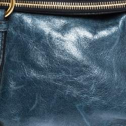 Pre Owned Miu Miu Blue Leather Bow Satchel