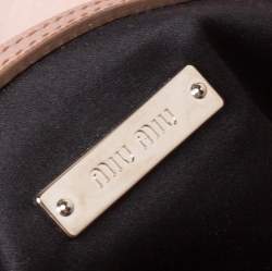 Pre Owned Miu Miu Pink Matelassé Leather Crystal Flap Shoulder Bag