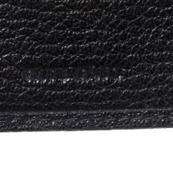 Pre Owned Miu Miu Black Leather Madras Compact Wallet