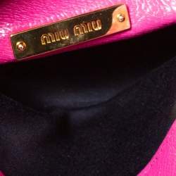 Pre Owned حقيبة ميو ميو جلد مادراس ثنائي اللون بقفل دفع وقلاب