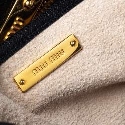 مملوكة مسبقًا Miu Miu Black Leather Large Madras Tote 