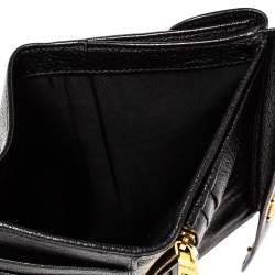 مملوكة مسبقًا Miu Miu Black Leather Madras Flap Wallet