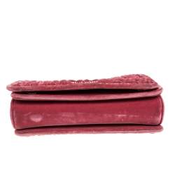 Pre Owned Miu Miu Pink Matelassé Velvet Small Club Shoulder Bag