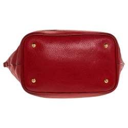 Miu Miu Red Madras Leather Tote 
