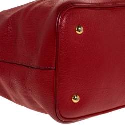 Miu Miu Red Madras Leather Tote 