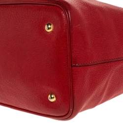 Miu Miu Red Madras Leather Tote 