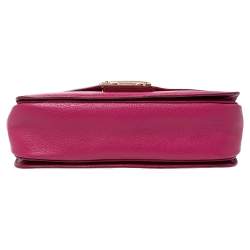 Pre Owned Miu Miu Two Tone Pink Madras Leather Push Lock Flap Top Handle Bag