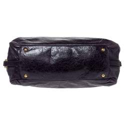 Miu Miu Plum Distressed Leather Charm Satchel