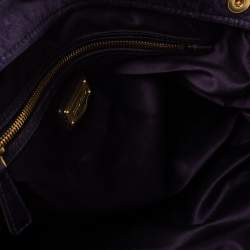 Miu Miu Plum Distressed Leather Charm Satchel