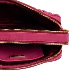 Miu Miu Fuchsia Matelasse Leather Double Zip Crossbody Bag
