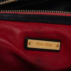 Pre Owned Miu Miu Black Leather Biker Cloud Hobo