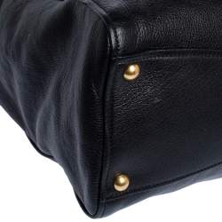 Miu Miu Black Madras Leather Studded Handle Tote