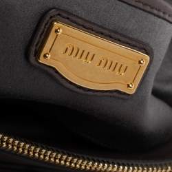 Miu Miu Black Matelasse Leather Turnlock Tote