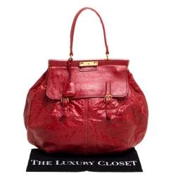 مملوكة مسبقًا حقيبة م يو ميو يد علوية إطار جلد فاخر فيتلو حمراء