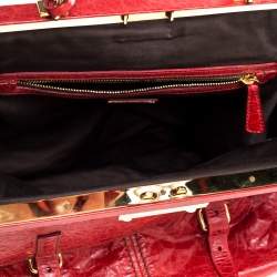 مملوكة مسبقًا حقيبة ميو ميو يد علوية إطار جلد فاخر فيتلو حمراء