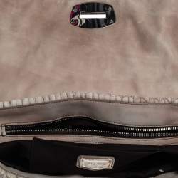 Miu Miu Cream/Old Rose Matelassé Leather Turn Lock Tote