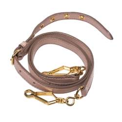 Pre Owned Miu Miu Light Beige Matalesse Leather Flap Tote