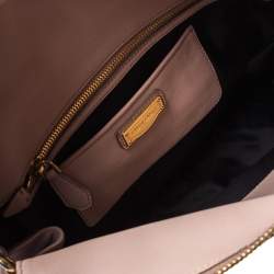 Pre Owned Miu Miu Light Beige Matalesse Leather Flap Tote