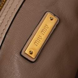 Miu Miu Beige Vitello Soft Leather Flap Shoulder Bag