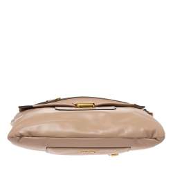 Miu Miu Beige Vitello Soft Leather Flap Shoulder Bag
