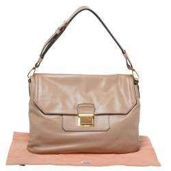 Miu Miu Beige Vitello Soft Leather Flap Shoulder Bag