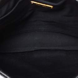 Pre Owned Miu Miu Black Croc Embossed Patent Leather Frame Clutch