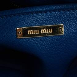 Pre Owned حقيبة كتف ميو ميو مادراس متوسطة جلد أزرق