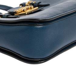 Pre Owned حقيبة كتف ميو ميو مادراس متوسطة جلد أزرق