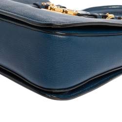 Pre Owned حقيبة كتف ميو ميو مادراس متوسطة جلد أزرق