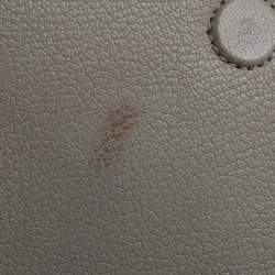 Pre Owned Miu Miu Two Tone Beige Leather Madras Top Handle Bag