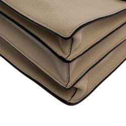 Pre Owned Miu Miu Two Tone Beige Leather Madras Top Handle Bag