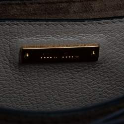 Pre Owned Miu Miu Two Tone Beige Leather Madras Top Handle Bag