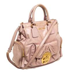 Miu Miu Old Rose Vitello Leather Satchel