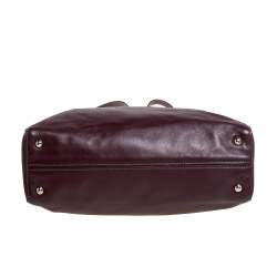 Pre Owned Miu Miu Burgundy Leather Shopper Tote