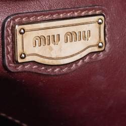 Pre Owned Miu Miu Burgundy Leather Shopper Tote
