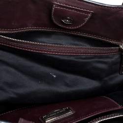 Pre Owned Miu Miu Burgundy Leather Shopper Tote