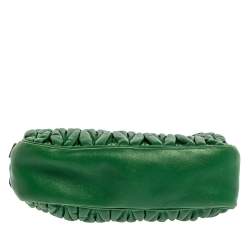 Pre Owned Miu Miu Green Matelasse Leather Mini Crossbody Bag