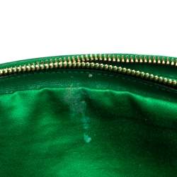 Pre Owned Miu Miu Green Matelasse Leather Mini Crossbody Bag