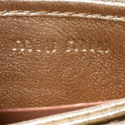 Miu Miu Metallic Gold Matelasse Leather Card Holder