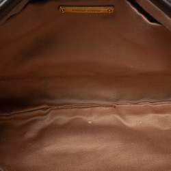 Pre Owned Miu Miu Dark Brown Leather Studded Clutch