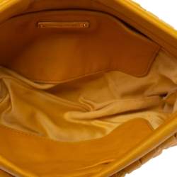 Pre Owned Miu Miu Yellow Metalasse Leather Crossbody Bag