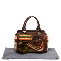 Miu Miu Multicolor Canvas and Leather Patchwork Tote