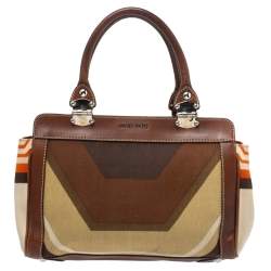 Miu Miu Multicolor Canvas and Leather Patchwork Tote